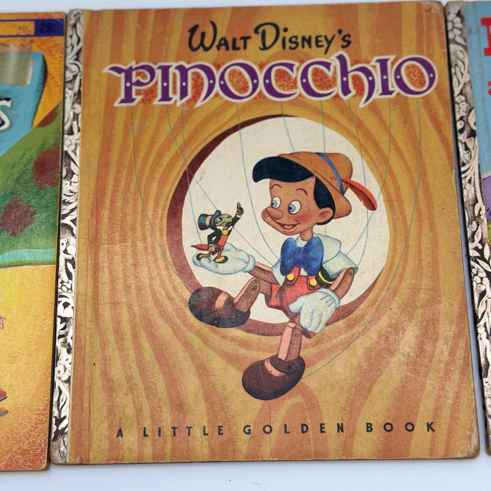 Walt Disney Pinocchio Little Golden Book 1948 D8 Simon and Schuster Vintage